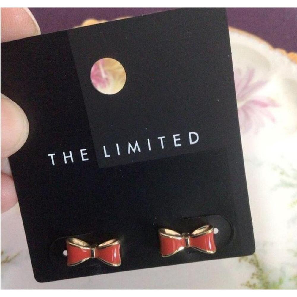 NWT 90's The Limited Little Red Bow Earrings Studs Pierced